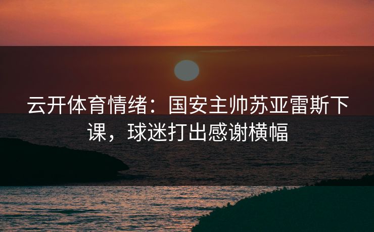 云开体育情绪：国安主帅苏亚雷斯下课，球迷打出感谢横幅